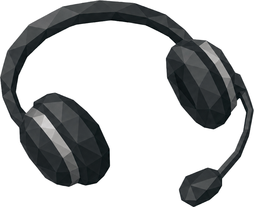 Illustration of a low-poly support headset
